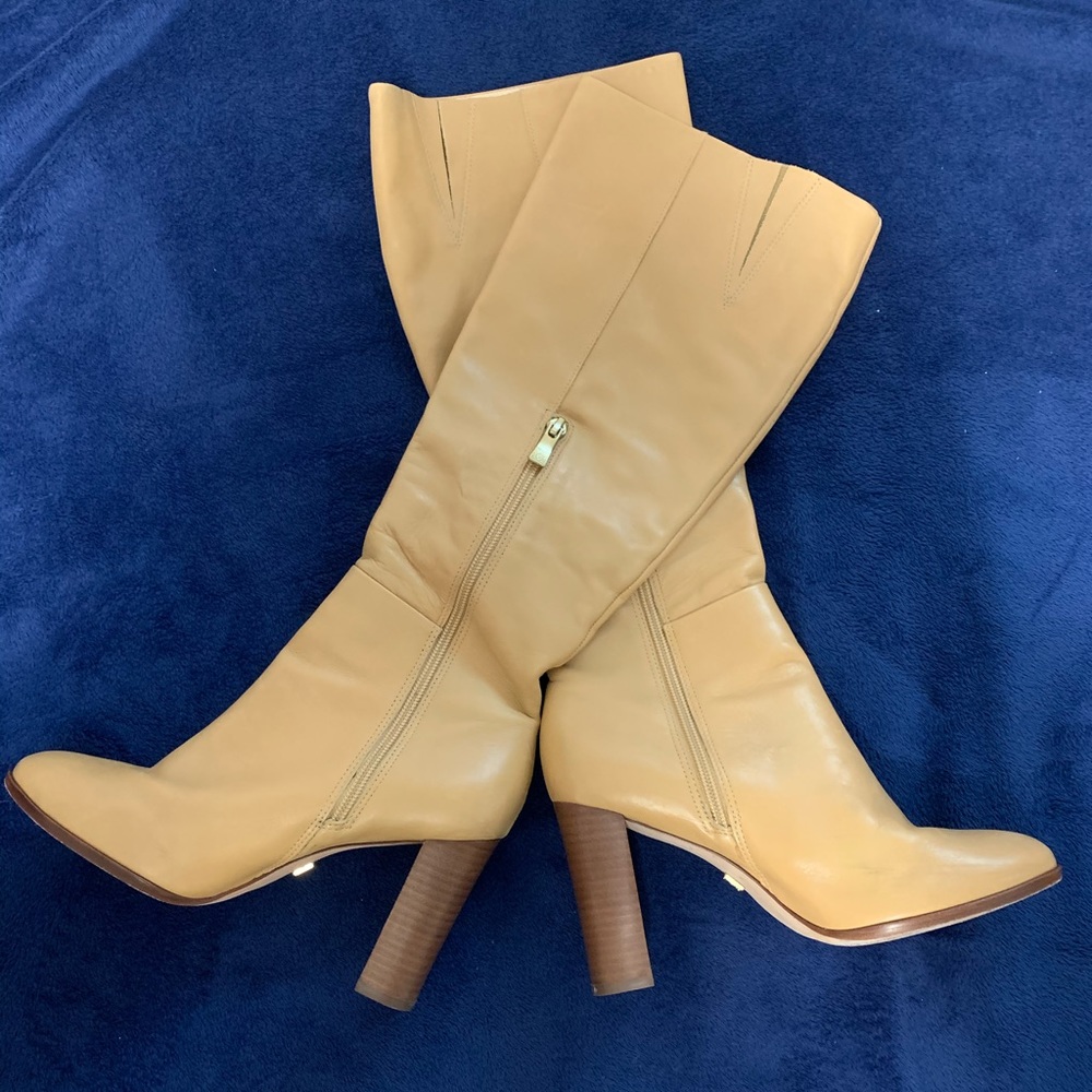 Cream Leather Boots